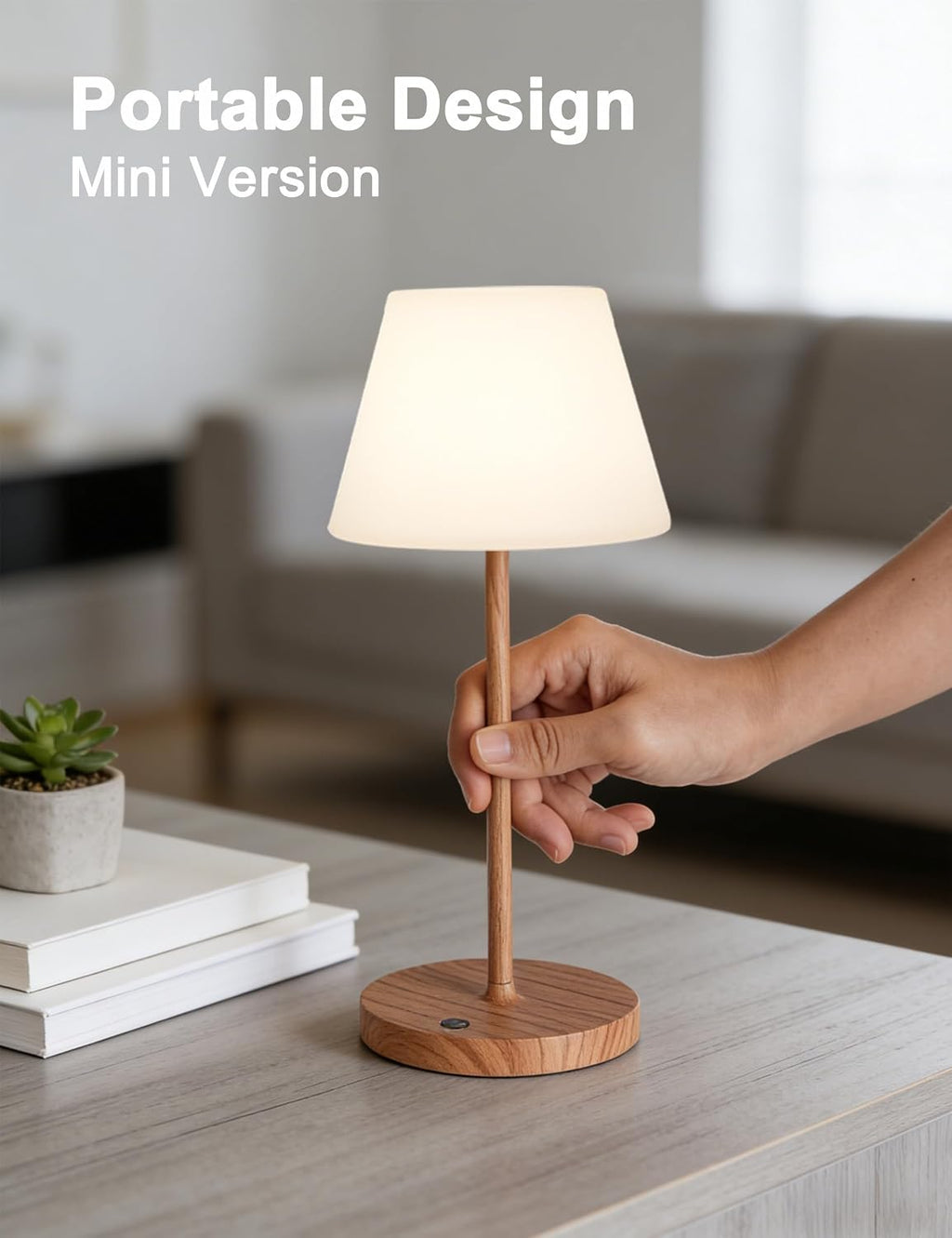 WEILAILUX Mini LED Cordless Table Lamp Rechargeable, 3000mAh Battery Operated Shower Lamp Waterproof, Touch Dimmable 2700K Night Light…