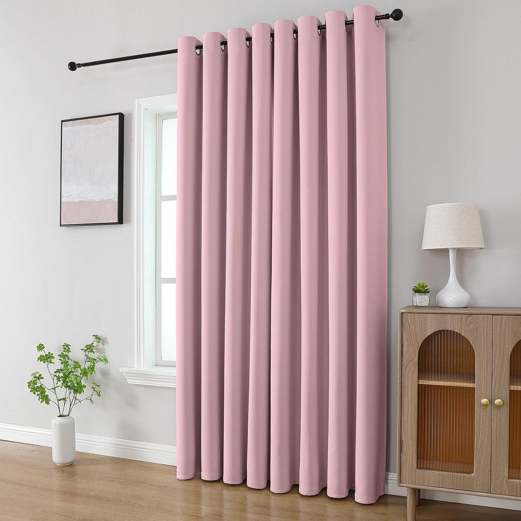 CUCRAF Custom Light Pink Blackout Curtains 1 Panel Set, Thermal Insulated Grommet Room Darkening Curtain for Living Room Bedroom, Light…