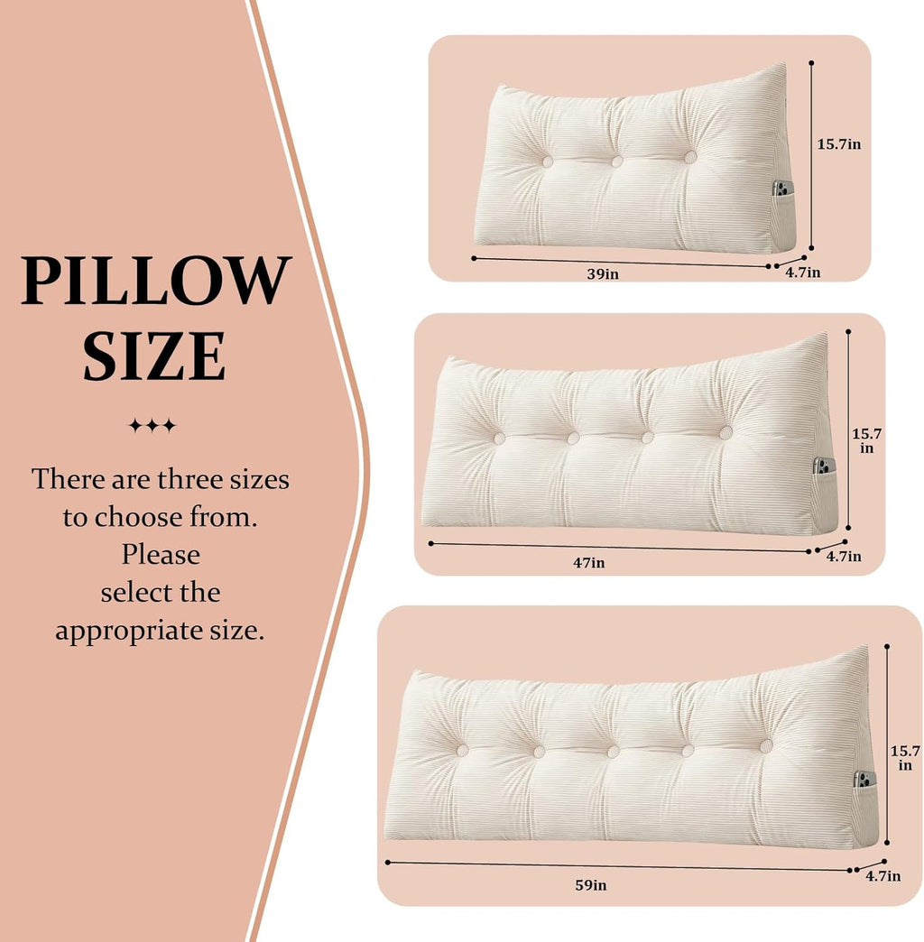 Wedge Headboard Backrest Pillows for Sitting Up in Bed Rest Large Triangle Bolster Cushion Daybed Pillow Lumbar Support Leg Positioning…