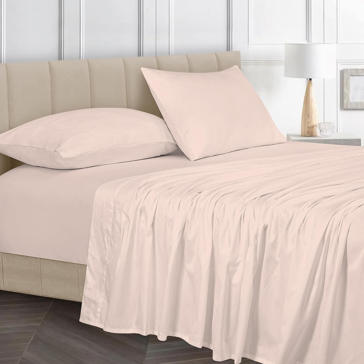Royalelinens ROYALE LINENS Bamboo Viscose King Sheet Set - Cooling Bed Sheet Set - 1 Fitted, 1 Flat & 2 Pillowcase - Fits Up to 16" - Organ…