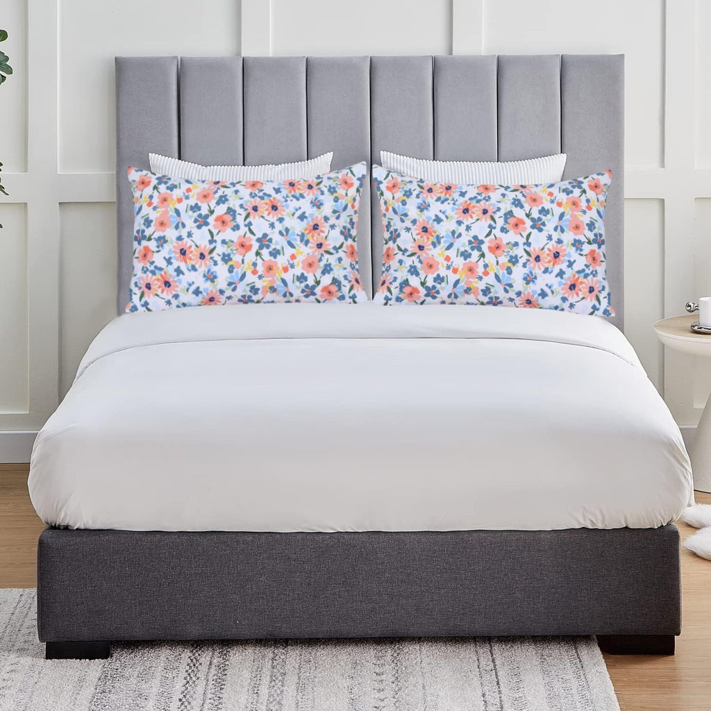 FEATHER & STITCH NEW YORK 100% Cotton 2 Piece King Pillow Cases, 300TC Ultra-Soft Pillowcases with Envelope Closure, Wrinkle- Fade- Stain…