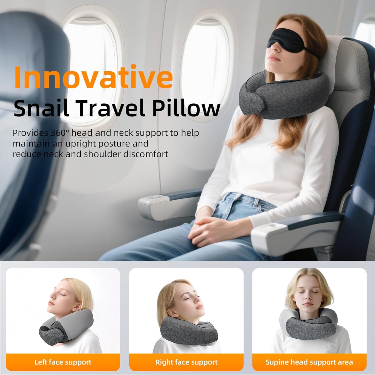 Travel Neck Pillows for Airplanes, Premium 100% Memory Foam Neck Pillow with Alternative Skin-Friendly Silk Cover - Upgrade Liner Enables…