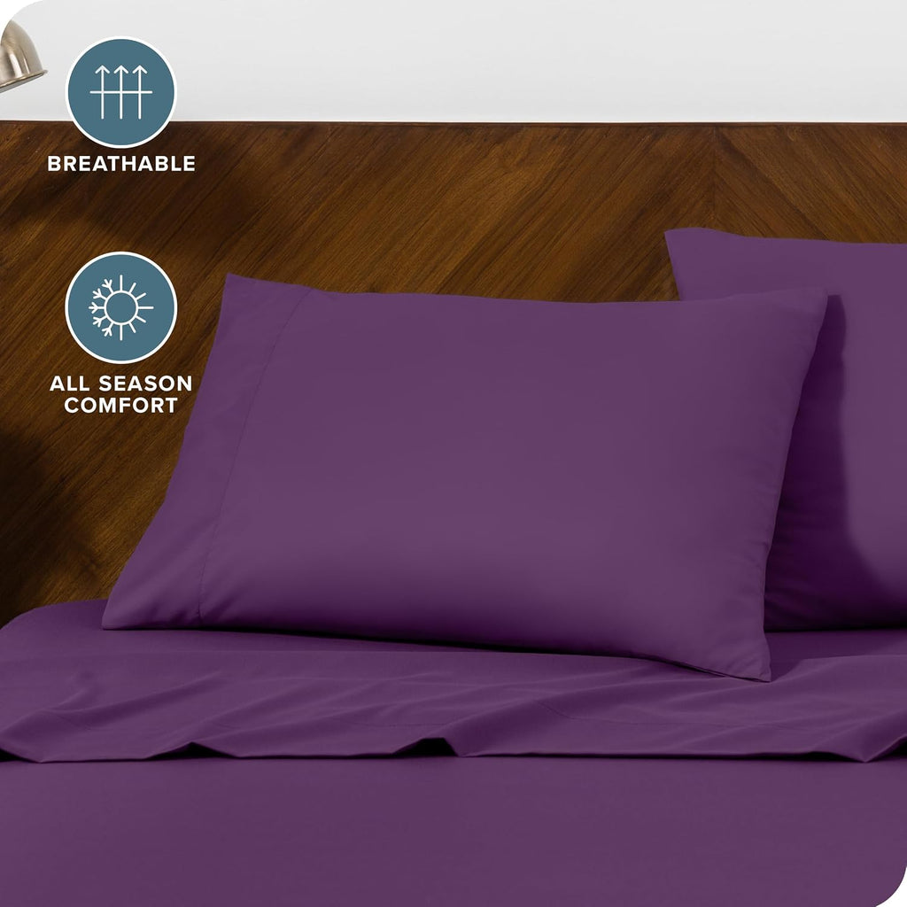 BareHome Bare Home Microfiber Pillow Cases - Standard Size Set of 2 - Cooling Pillowcases - Double Brushed - easy maintenance - Envelope…