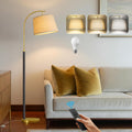 63" Wood Floor Lamp for Living Room Dimmable Standing Lamp with Remote & Foot Switch, 3 Color Temperatures Tall Lamp Mid Century Modern…