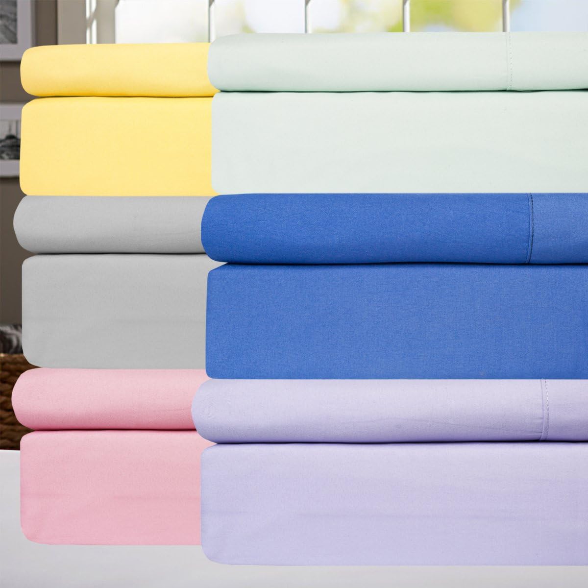 Full Size Bed Sheets - 6 Piece 1500 Supreme Collection Fine Brushed Microfiber Deep Pocket Full Sheet Set Bedding - 2 Extra Pillow Cases…