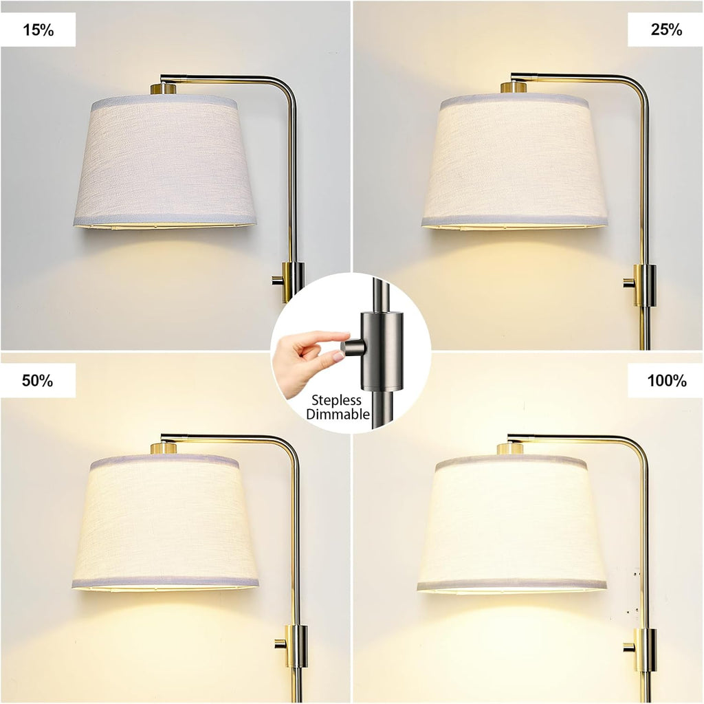 Nintiue 【Upgraded】 Dimmable Floor Lamp, 1000 Lumens LED Edison Bulb Included, Brushed Nickel Arc Floor Lamps for Living Room Modern…