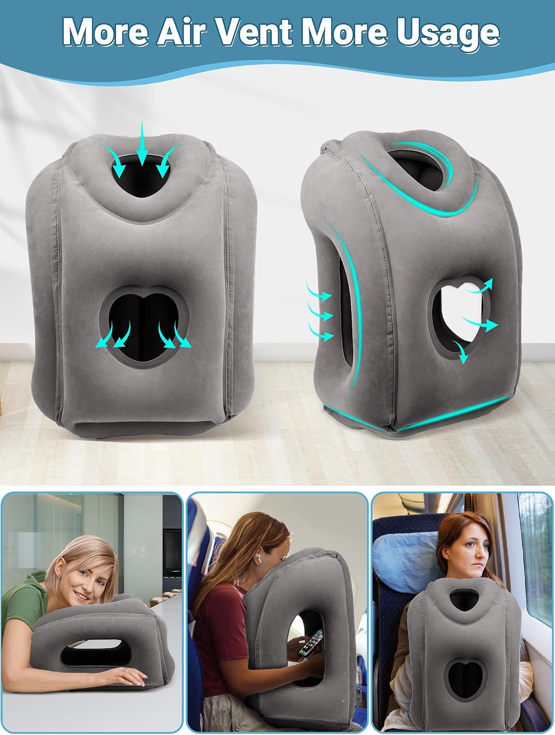 Maliton Inflatable Travel Pillow for Airplane Comfortable Sleeping to Relieve Neck and Shoulder Pain, Support Head Inflatable Pillow for…
