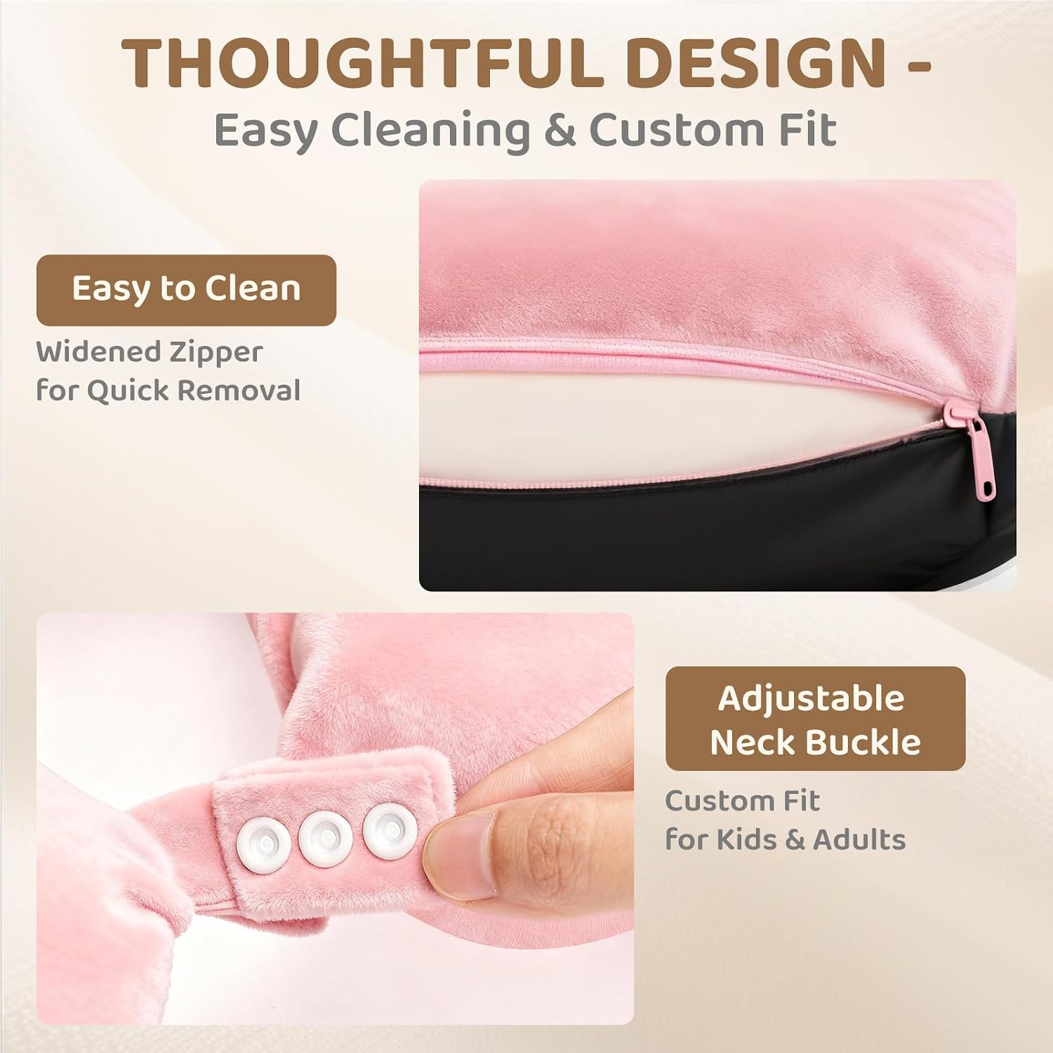 Mewaii Travel Neck Pillow with Hood for Airplanes, Memory Foam, Breathable Ice Silk & Soft Velvet, Double-Sided, Removable to…