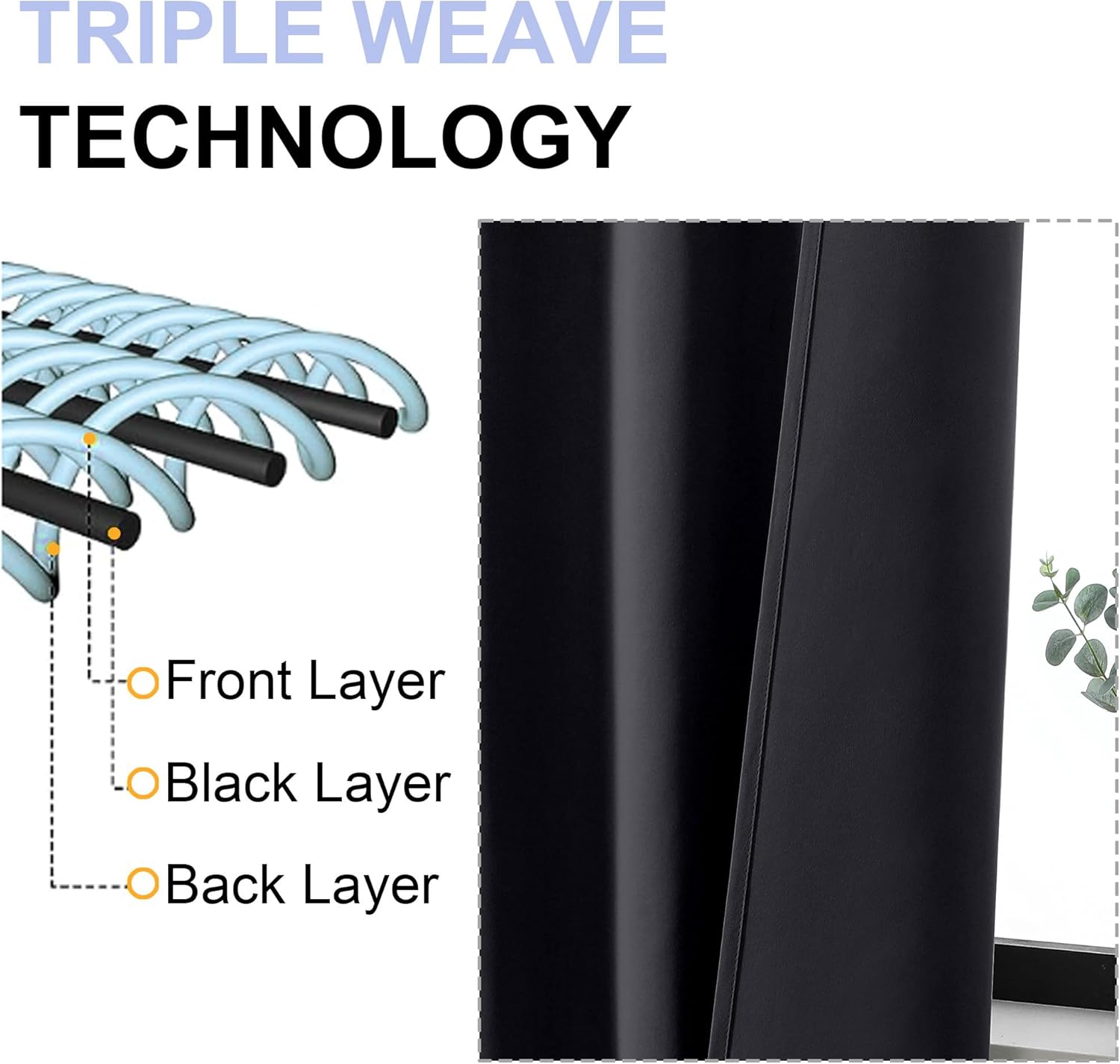 Simplebrand Ava Blackout Extra Long 10ft Curtains for Patio 120 Inches Long 2 Panels Set, Solid Thermal Insulated Energy Saving Rod Pocket…
