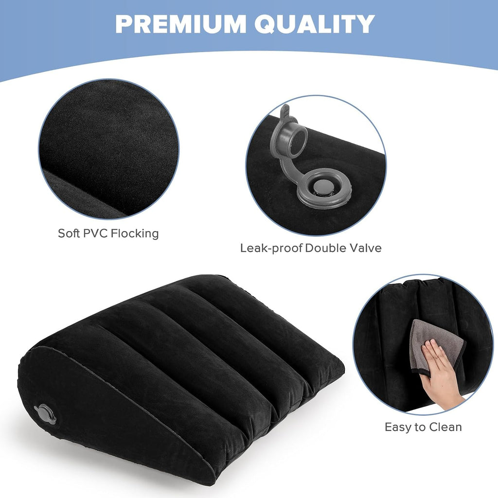 USHMA Inflatable Wedge Pillow for Traveling, Portable Blow up Travel Wedge Pillow for Sleeping in Bed, Fast Inflation & Deflation…