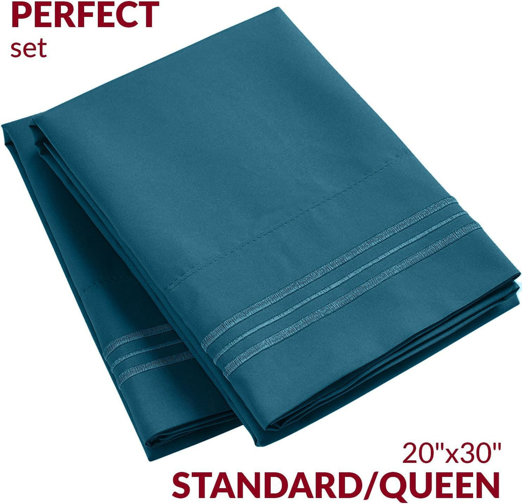 Mellanni Pillow Cases - Luxury, Extra Soft, Cooling Pillow Covers - 2 PC Iconic Collection Pillowcases - Envelope Closure (Standard/Queen 2…