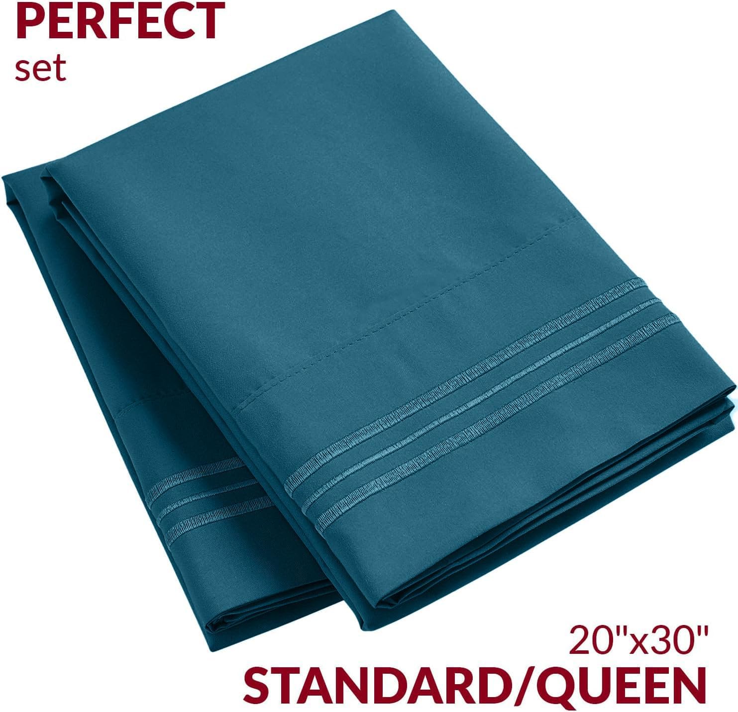 Mellanni Pillow Cases - Luxury, Extra Soft, Cooling Pillow Covers - 2 PC Iconic Collection Pillowcases - Envelope Closure (Standard/Queen 2…