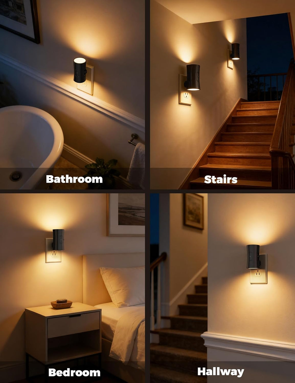Fesnne Night Light, 2-Pack Dimmable Plug-in Night Light with 90°Rotatable Plug, 0-100LM Adjustable Brightness, 3000K Warm White, 1W Ultra L…