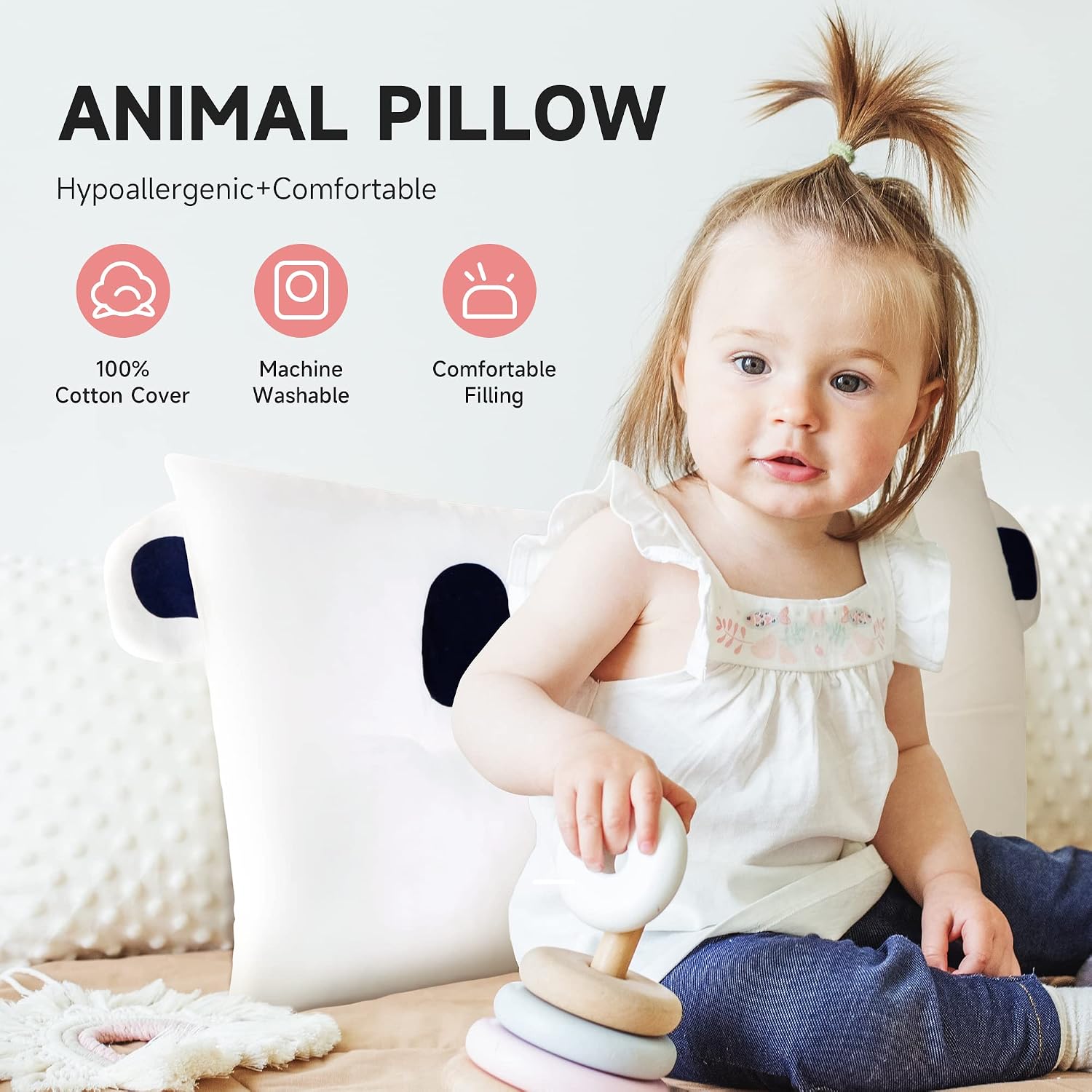 ChocChick Choc chick Toddler Pillow,20X12Inches Machine Washable Soft Hypoallergenic Kids Pillows, Child Cute Animal Design Perfect Toddler…