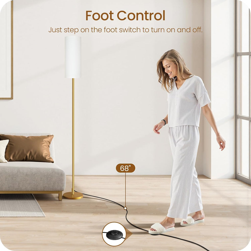 Dimmable Floor Lamp for Living Room with Remote and Foot Switch, Corner Floor Lamp, 64.4'' Standing Tall Lamp, 10W 900LM LED Bulb…