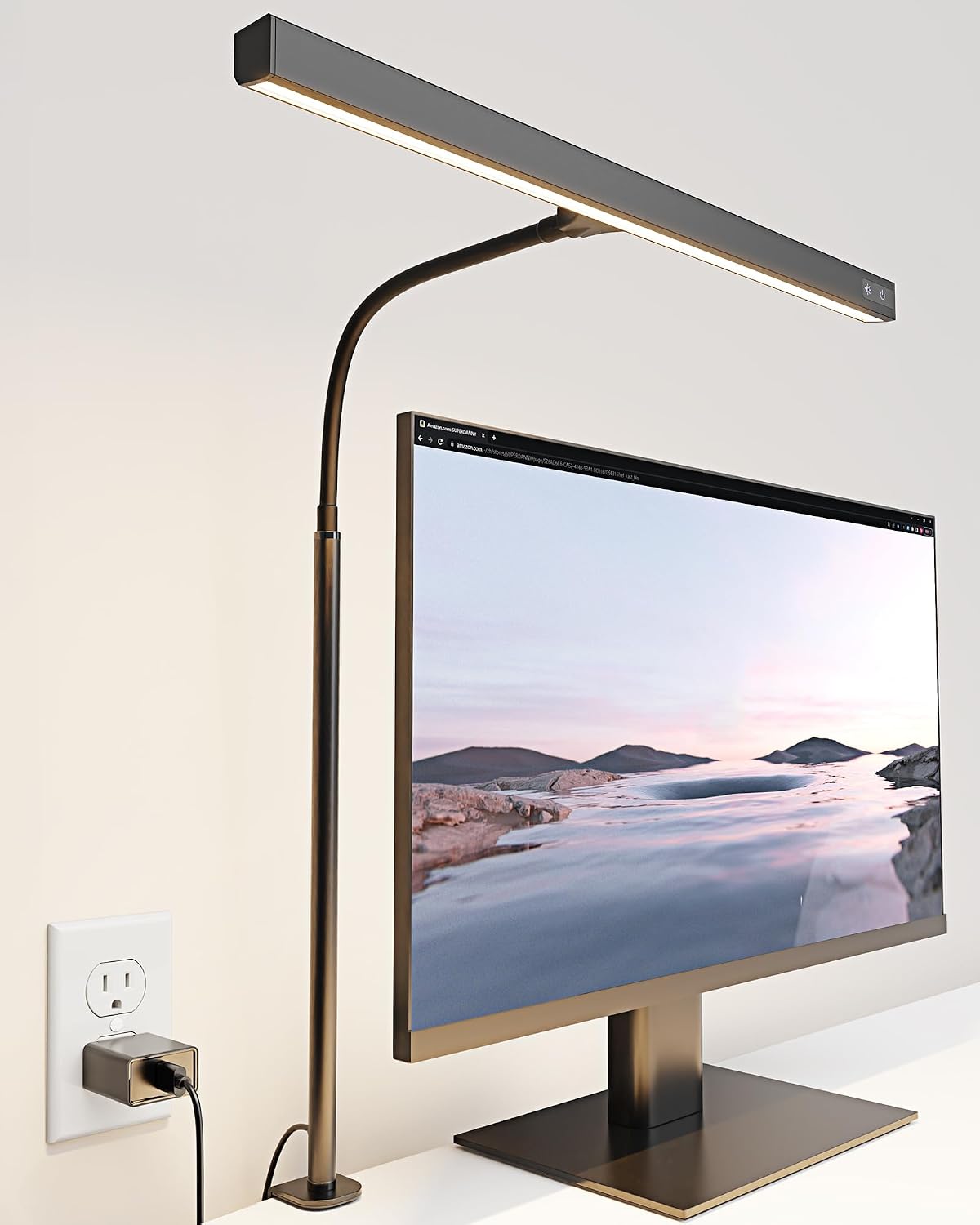 SUPERDANNY LED Desk Lamp for Office Home, Eye-Caring Desk Light with Adjustable Gooseneck, 12W Touch Control Dimmable Brightness…