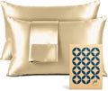 PureBedding Pure Bedding Satin Pillowcase 2 Pack - Queen Size (20"x30", Ivory) - Silky Pillow Cases for Hair and Skin - Satin Pillow Covers…