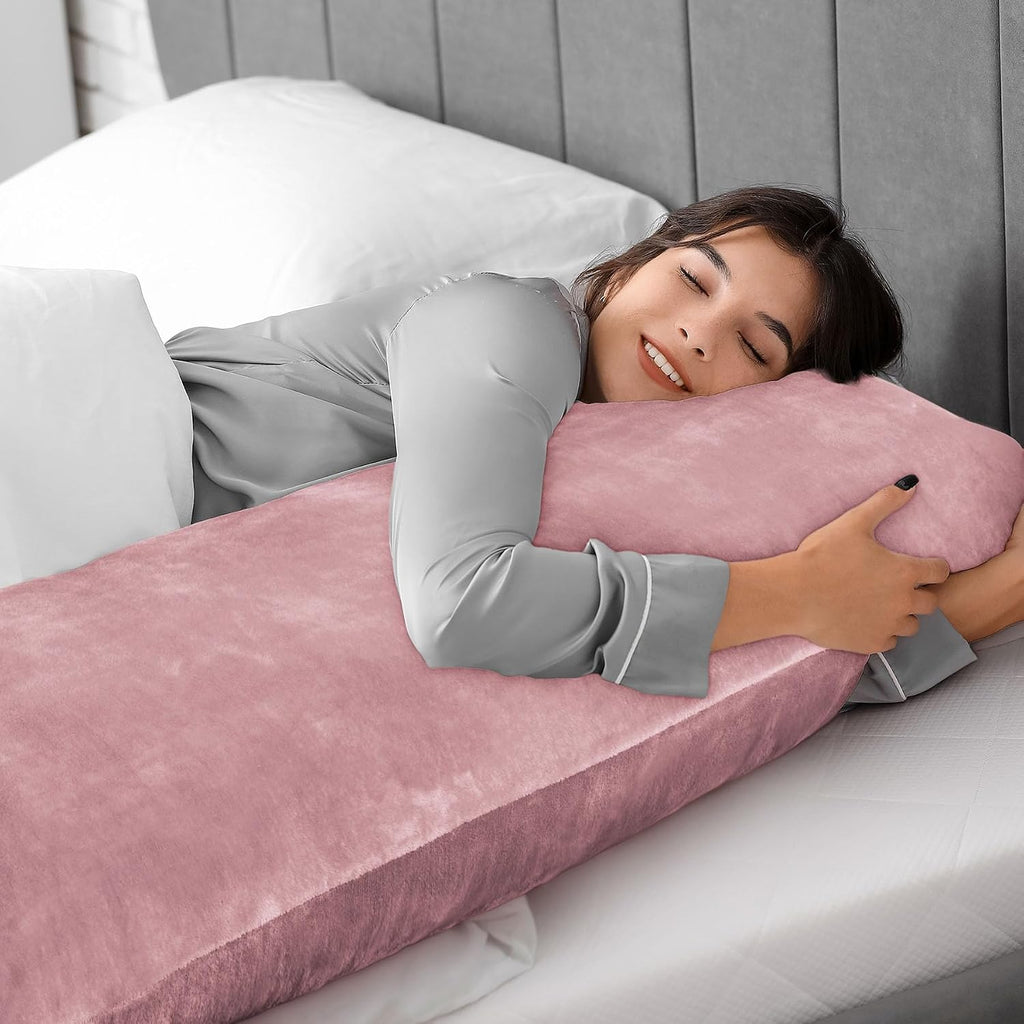 Bedelite Body Pillow Cover with Zipper Closure, Super Soft and Cozy Fuzzy Fleece Pillowcase 20 x 54 Inches, Luxury Fluffy Plush Long Body P…