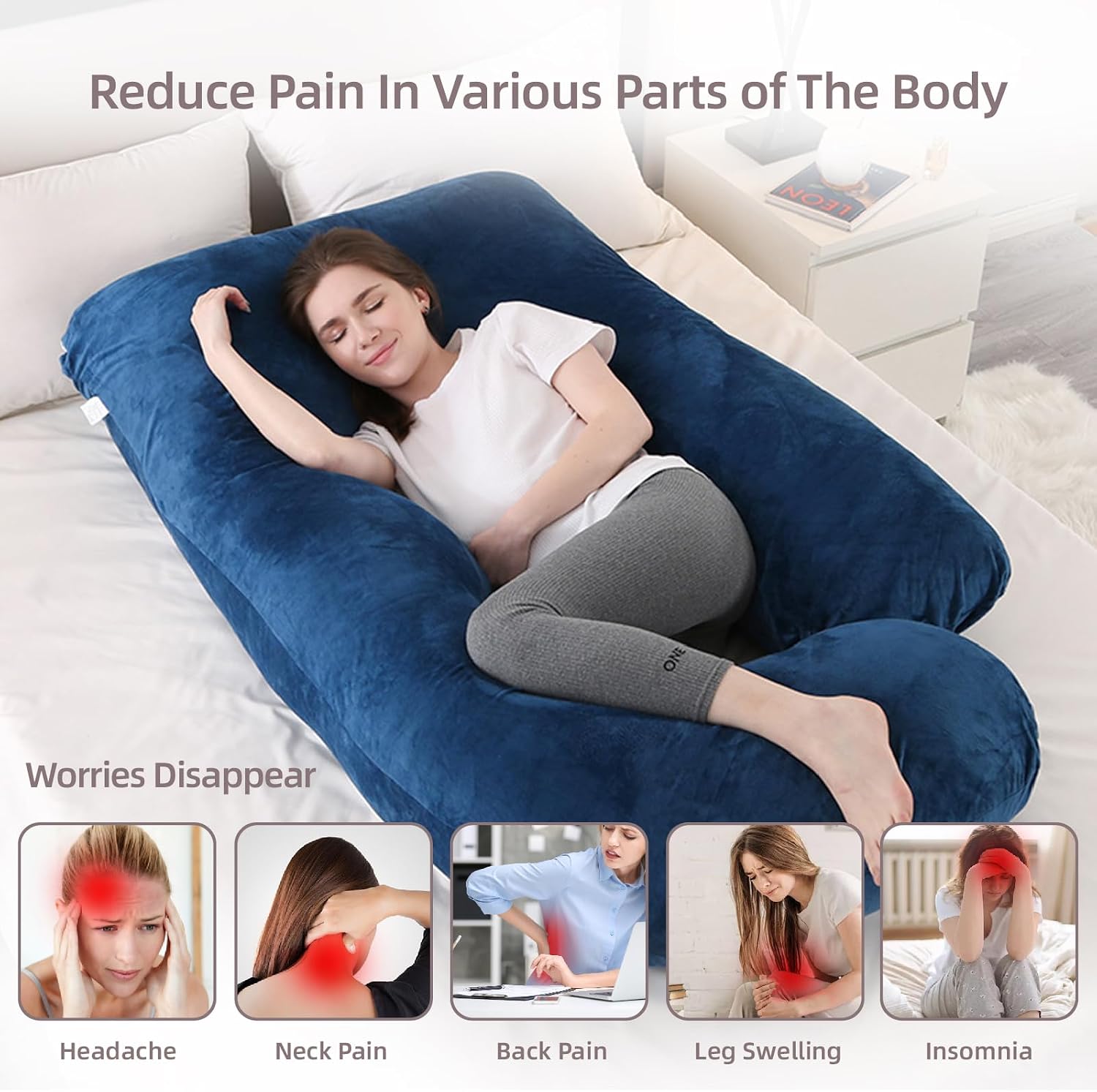 60 Inch Full Body Pregnancy Pillows for Sleeping Cooling Pregnancy Pillow, U Shaped Pregnancy Body Pillow, Maternity Pillows for Pregnant…