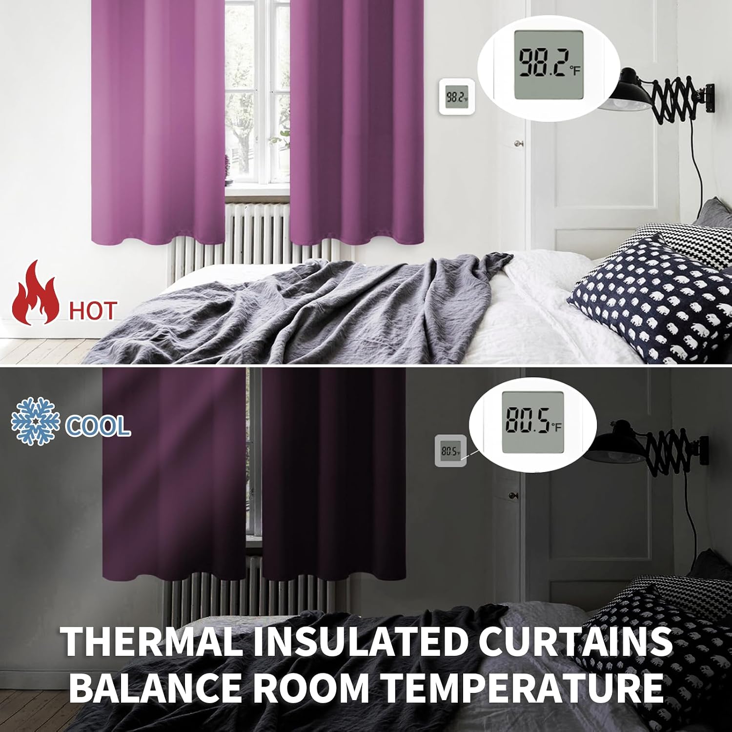 BGment Room Darkening Curtains 72 Inches Long - Grommet Thermal Insulated Drapes Window Treatment Curtains for Bedroom, 2 Panels, 52 x 72 I…