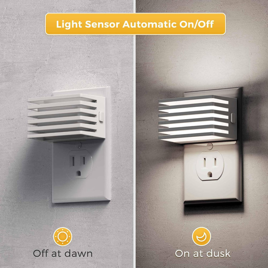 L LOHAS LED Night Lights Plug into Wall, 2 Pack Modern Night Light with Dusk to Dawn Sensor, Dimmable Plug in Night Light, Adjustable…