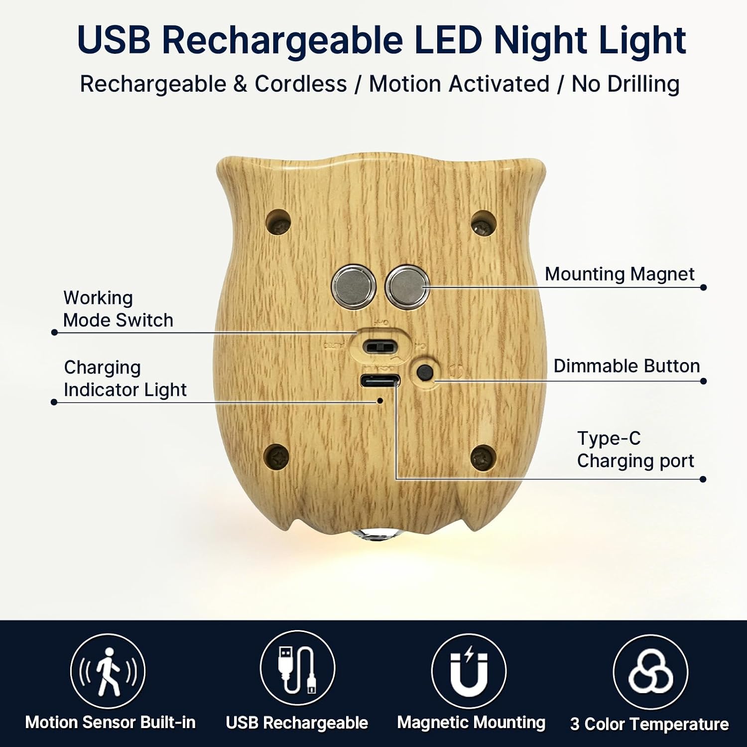 Motion Sensor Night Light: 1200mAh Rechargeable Wall Sconce 2pcs Magnetic Stair Lights Indoor Wireless Wall Sconces Night Light for…