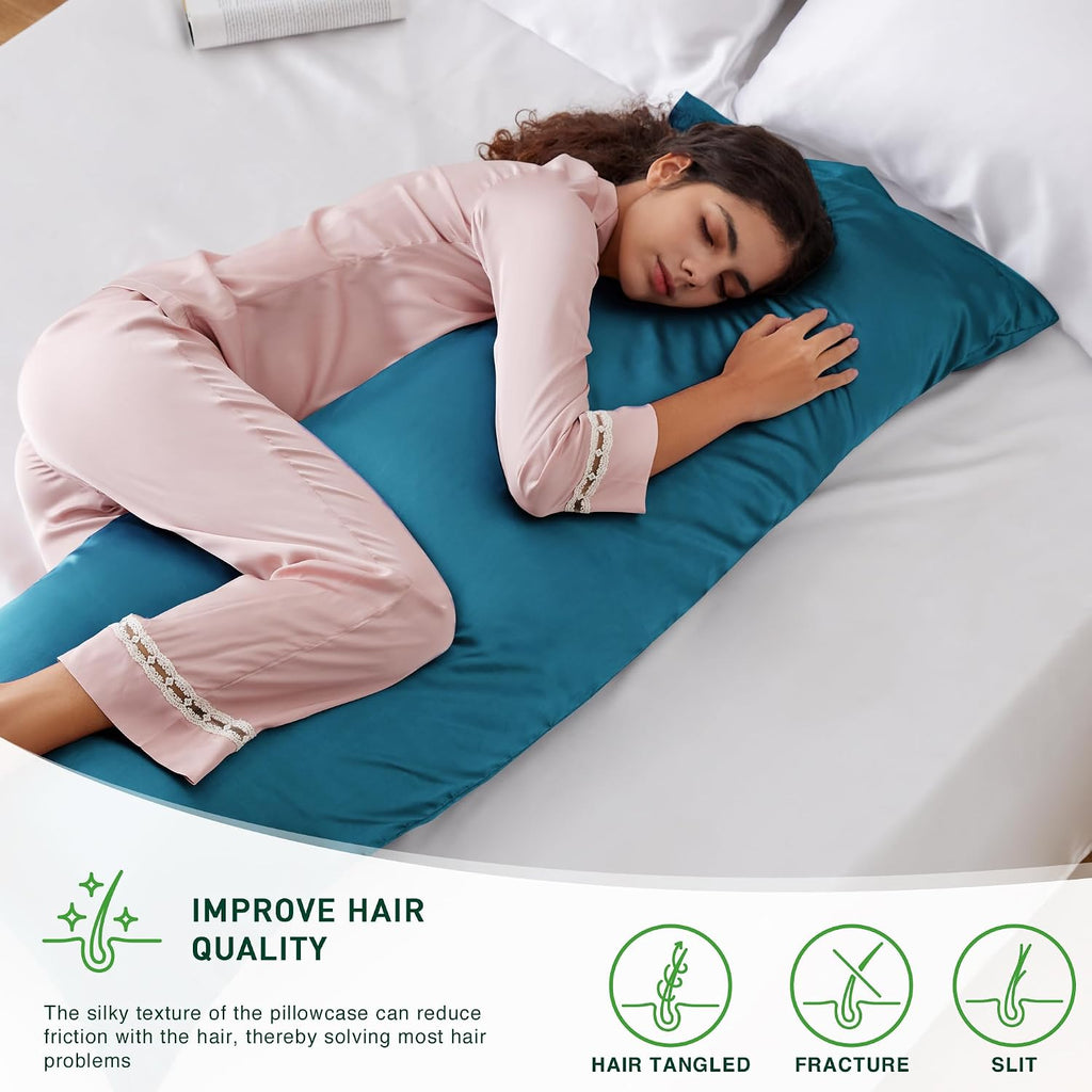 Lovescabin Love's cabin Satin Body Pillowcase 20x54, Cooling Pillow Cover for Hair and Skin, Silky Smooth with Envelope Closure, Similar to…