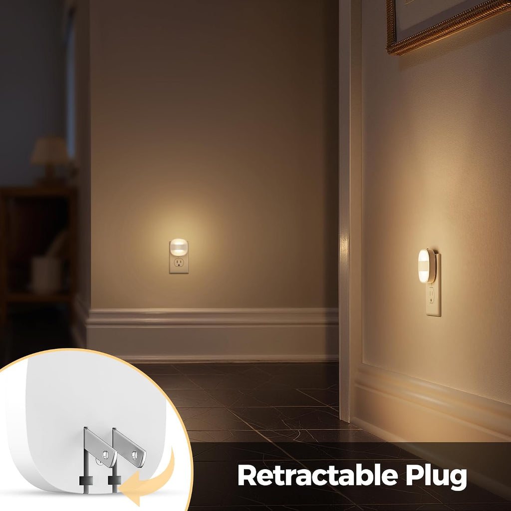Briignite LED Night Lights Plug Into Wall,2 Packs Plug in Night Light with Dusk to Dawn Sensor, Foldable Plug Nightlight Adjustable…