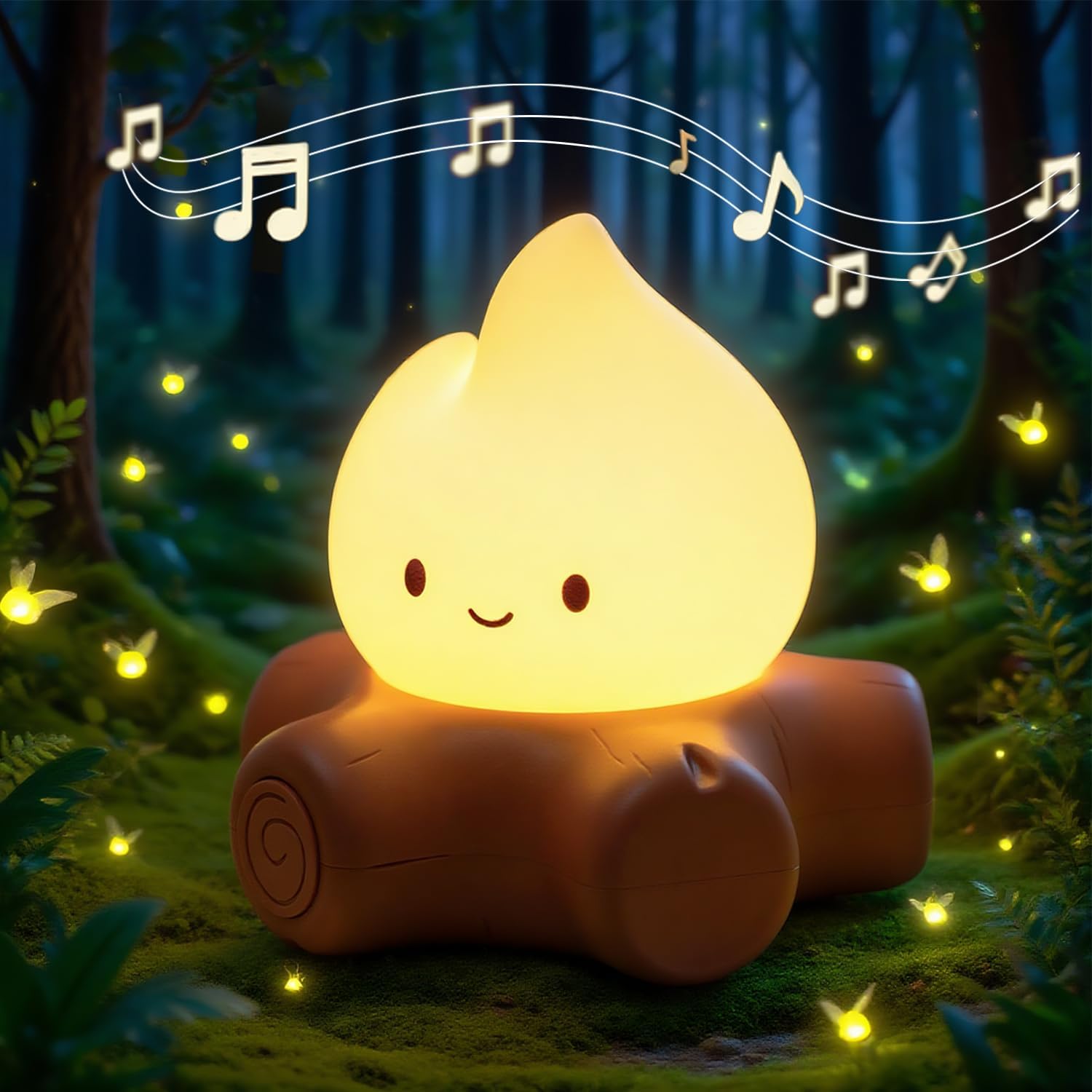 WANIDEA Fake Campfire Lamp, Ambient Lighting, White Noise Soothes The Mood, Portable Rechargeable Night Light, Candlelight Mode Mood…