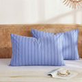 Merryword King Size Pillowcases, 100% Cotton Pillow Cases, Denim Blue Striped Pillowcases, Soft Breathable Pinstripe Pillow Covers, Set of…