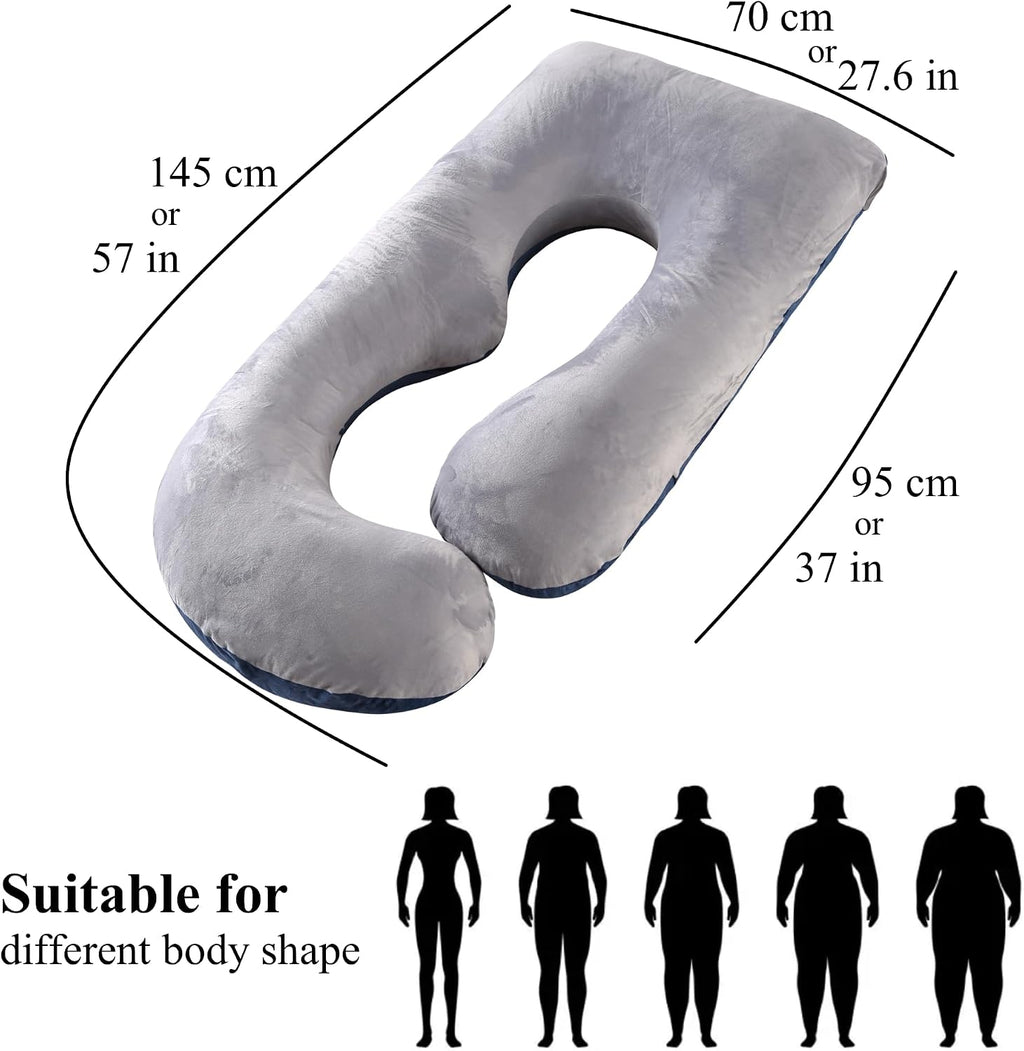 ALLOPERA Pregnancy Pillow, Full Body Maternity Pillow 57 inch, with Removable Washable Cover - Sleep Support for Legs, Back, Neck…