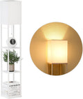 SUNMORY Floor Lamp with Shelves, Modern Square Standing Lamp with 3 Color Temperature Bulb, Corner Display Bookshelf Lamp for Living Room…