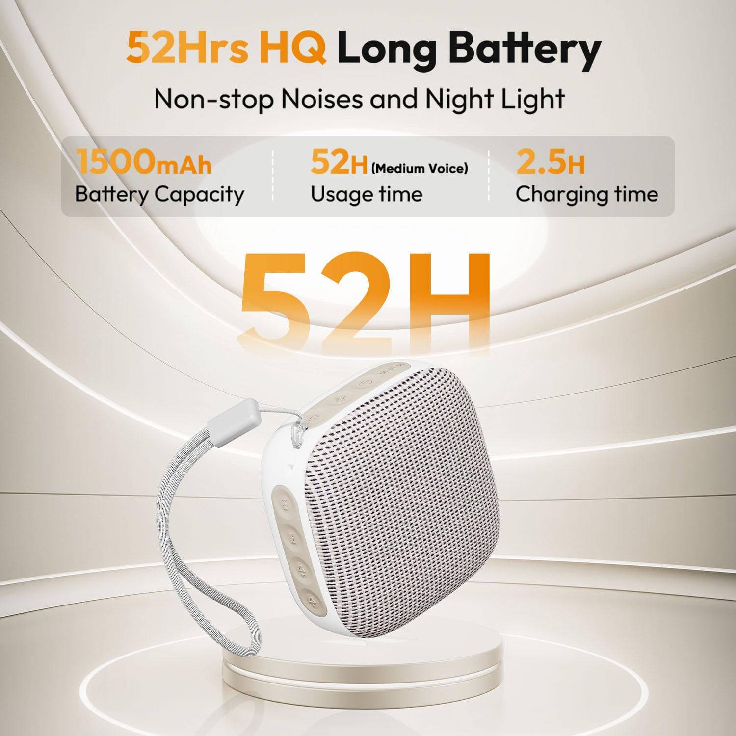 Portable Sound Machine for Travel, White Noise Sound Machine for Sleeping, 52-Hour Lasting Mini Noise Machine with 21 Quality Non-looping…