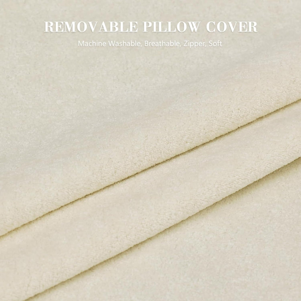 Reading Pillow for Sitting in Bed Adult, 19" Memory Foam Back Support Pillow for Bed Sitting up Beige