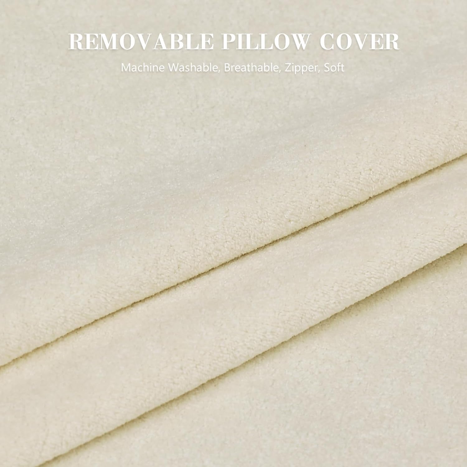 Reading Pillow for Sitting in Bed Adult, 19" Memory Foam Back Support Pillow for Bed Sitting up Beige