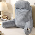 Reading Pillow for Sitting in Bed Couch Adult, Back Pillow for Bed Sitting Up, Back-Rest Support Cushion with Pockets and Arms, Watching…