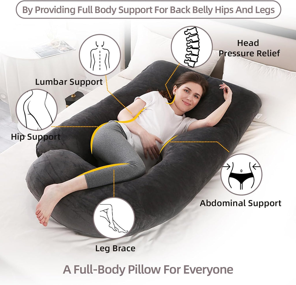 60 Inch Full Body Pregnancy Pillows for Sleeping Cooling Pregnancy Pillow, U Shaped Pregnancy Body Pillow, Maternity Pillows for Pregnant…