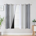 Estelartextiler Estelar Textiler Grey and Greyish White Blackout Curtains 54 Inch Length, Light Blocking Gradient Grommet Drapes for Living…