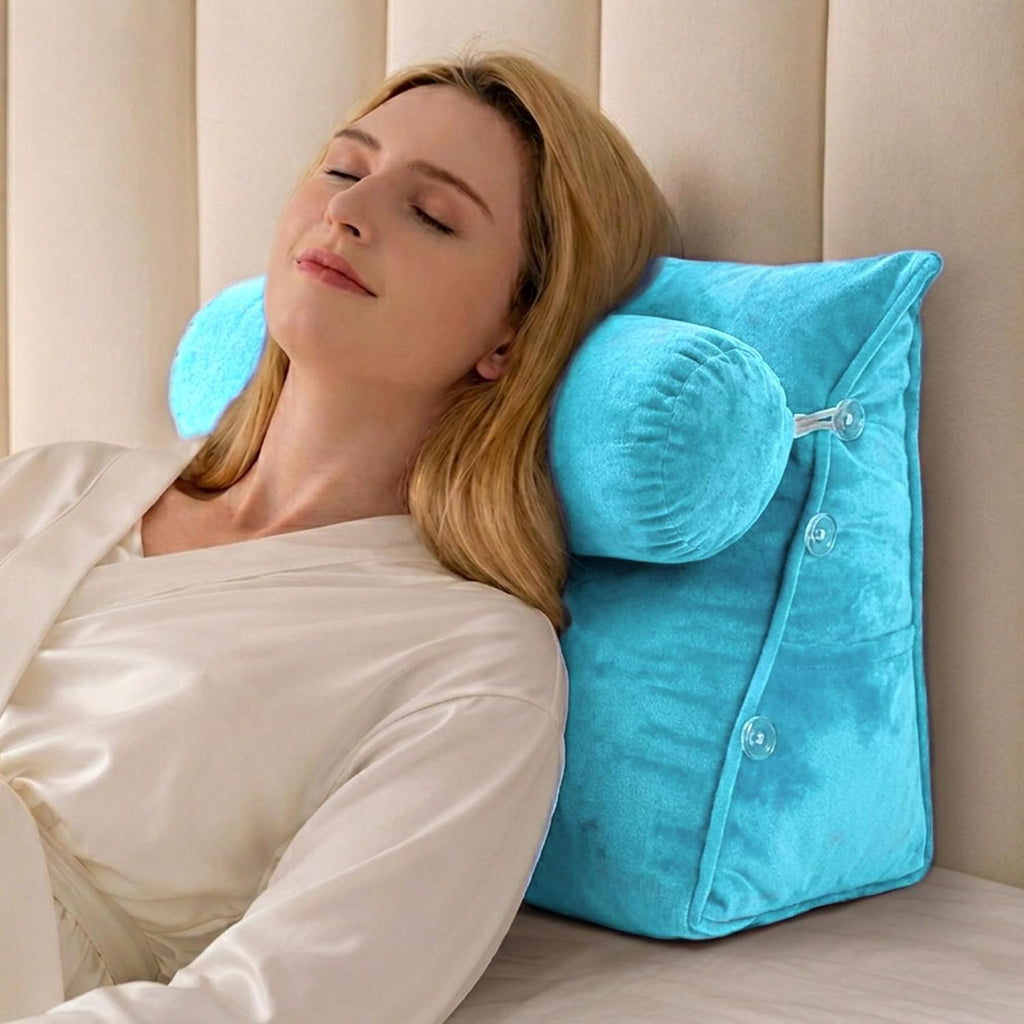 Cheer Collection Reading Wedge Pillow - Adjustable Wedge Reading Pillow with Neck Support, Hollow Fiber-Filled Backrest Pillow for…