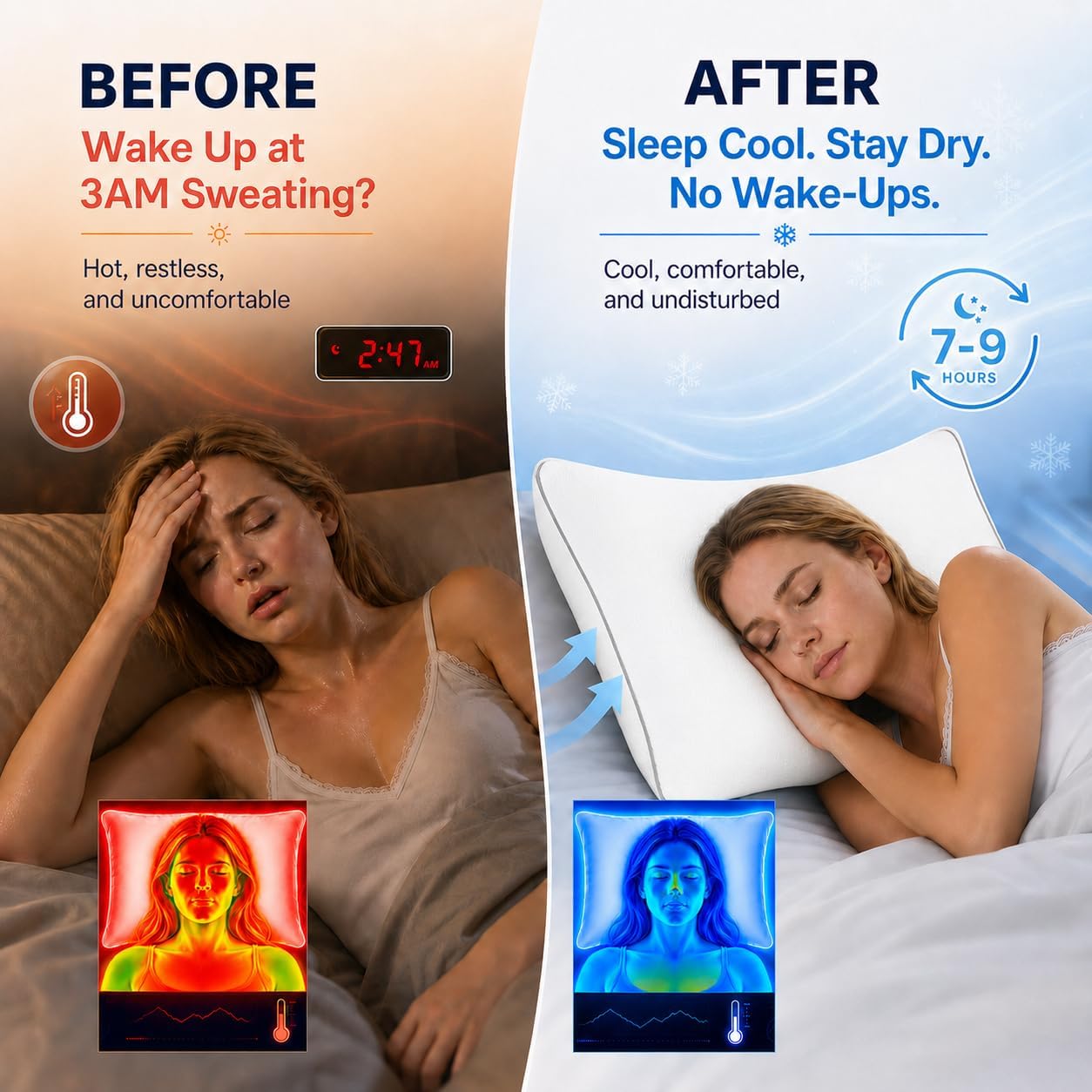 Cieltown Cooling Pillow Cases for Hot-Sleepers: Q-Max ≥0.4 Nylon Spandex Cool-to-Touch for Night Sweats - Waffle Weave for Dry & Com…