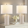 BLHDZJR Gentle Beige & Star Diamond Ceramic Table Lamps (Set of 2) - 23" Luxe Modern Bedside Lamps for Nightstand, bedrooms, Living R…