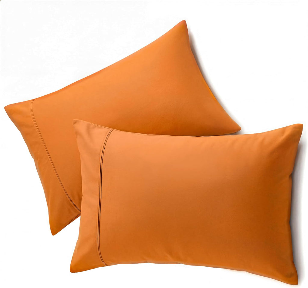 Queensbay Standard Pillow Cases Set of 2, Microfiber Cooling Pillowcases, Soft Breathable Envelope Closure Pillow Covers, Wrinkle Free Easy…