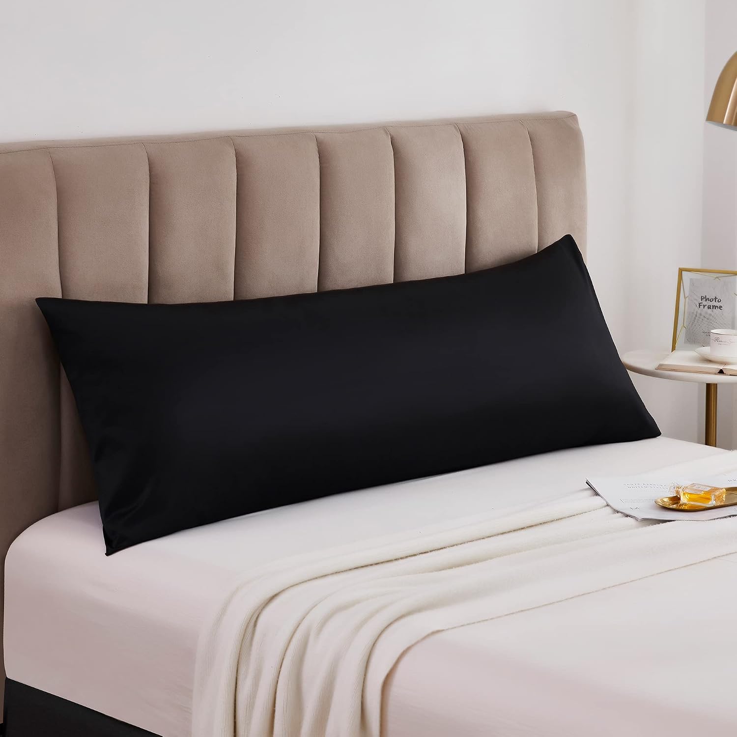 Oubonun 100% Cotton Body Pillowcase - 800 Thread Count/21x54, Moisture Absorbent and Breathable, Hotel Body Pillow Cover for All Seasons, B…