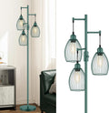 Dimmable Floor Lamp, Industrial Floor Lamps for Living Room, Green Tree Lamp Standing Lamp Tall Lamps with 3 Elegant Teardrop Cage Head &…