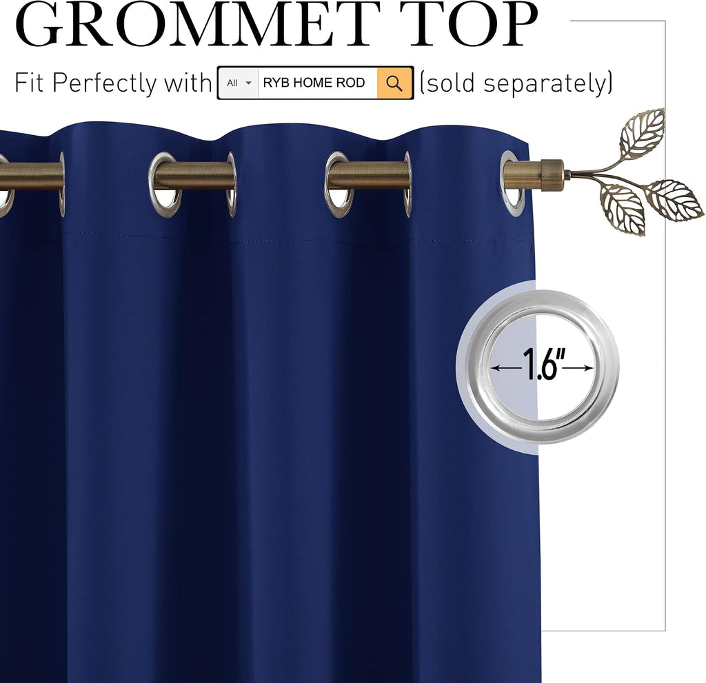 RYB HOME Extra Wide Curtain - Blackout Room Divider Curtain Heavy Weight Space Separation Backdrop Room Darkening Curtains for Bedroom…