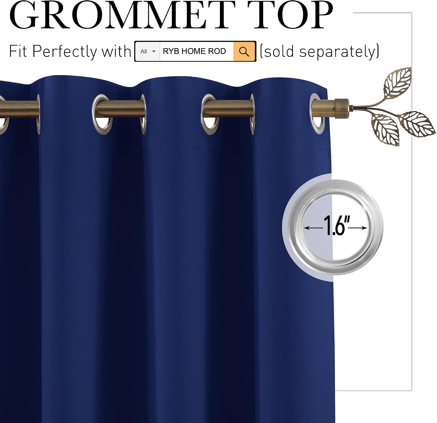 RYB HOME Extra Wide Curtain - Blackout Room Divider Curtain Heavy Weight Space Separation Backdrop Room Darkening Curtains for Bedroom…
