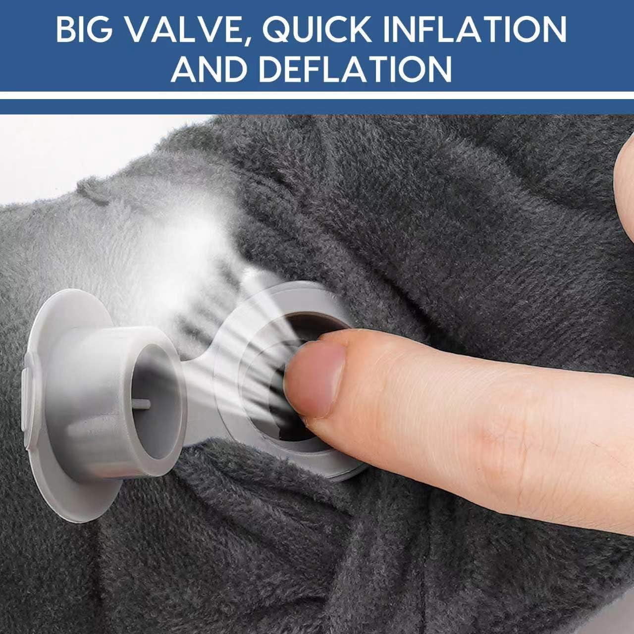 Inflatable Travel Pillow for Airplane Inflatable Neck Pillow for Traveling with Soft Velvet Washable Cover for Sleeping, Airplane, Train…