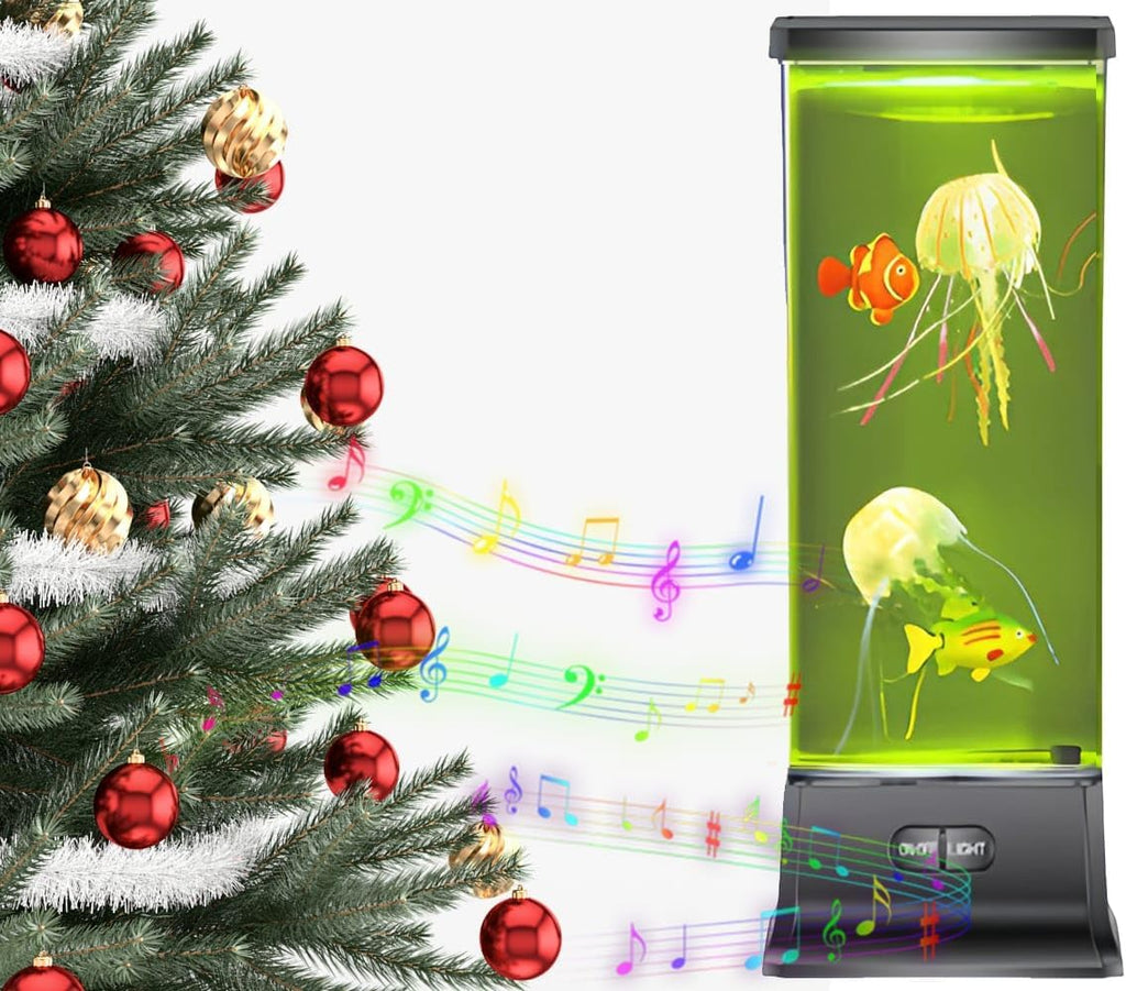 COLORLIFE Cool Electric Jellyfish Lamp with Bluetooth Speaker Music Gift for Boys Girls Adults Aquarium Tank Sensory Mood Night Light for…