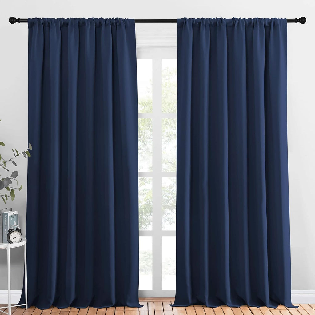 NICETOWN Living Room Curtains, Blackout Draperies, Home Decorations Thermal Insulated Solid Rod Pocket Blackout Drapes for Living Room…