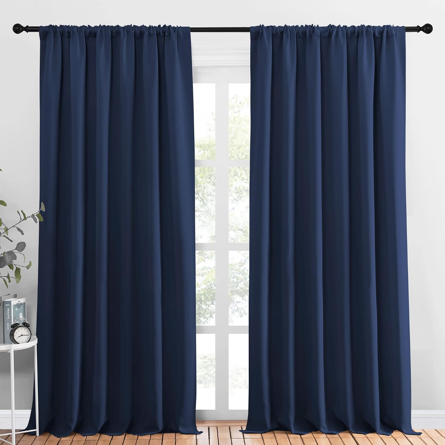 NICETOWN Living Room Curtains, Blackout Draperies, Home Decorations Thermal Insulated Solid Rod Pocket Blackout Drapes for Living Room…
